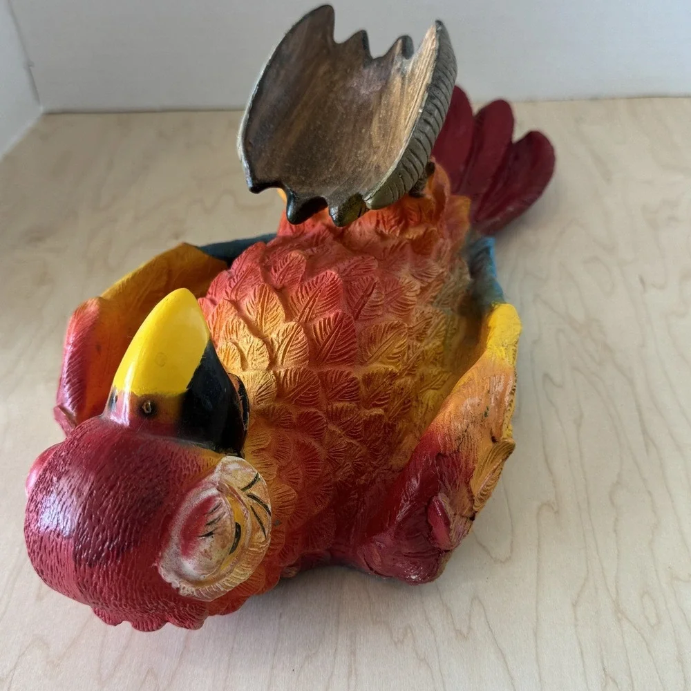 Decorative Drunk Parrot Wine Bottle Holder Caddy Display Multicolor Wood